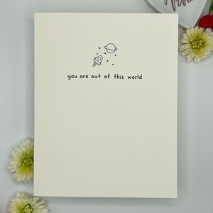 Tarjeta fuera de este mundo / Tarjeta de felicitación espacial / Minimalista