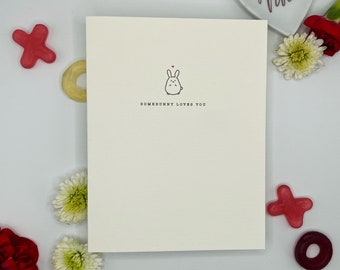 Somebunny Loves You Card | Cute Punny Greeting Card | Minimalistic