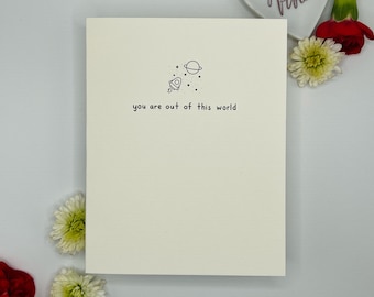 Out of This World Card | Space Greeting Card | Minimalistic