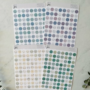 Hoja de pegatinas de Mood Tracker / Pegatinas de Mood Planner, pegatinas de Bullet Journal