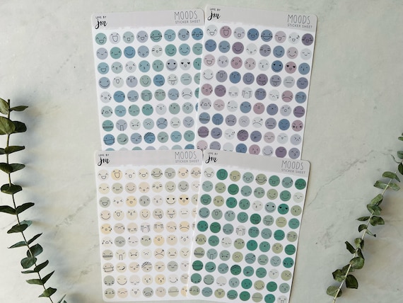 Mood Tracker Sticker sheet | Mood Planner Stickers, Bullet Journal Stickers