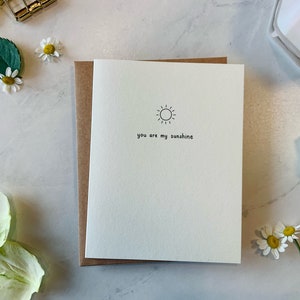 You are my Sunshine Karte | Süße Note | Uplifting Fröhliches Geschenk