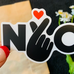 NYC Hart Sticker | Vinger Hart Die Cut Sticker | | van New York City Ik hou van NYC
