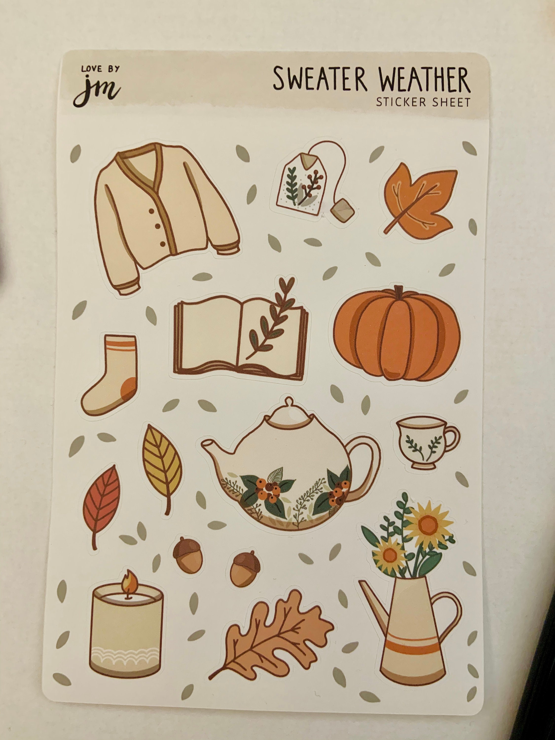 Autumn Stationery Sticker Sheet, Bullet Journal Sticker, Autumn Bujo  Stickers, Decorative Sticker, Journaling Sticker 