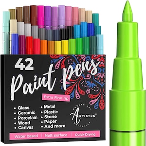 42 Paint Pens Extra Fine Tip Acrylic Markers for Rock Painting, Kids craft, Artist gift, Art projects, Best friend gift