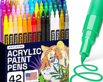 42 Paint Pens Extra Fine Tip Acrylic Markers for Rock Painting, Kids craft, Artist gift, Art projects, Best friend gift