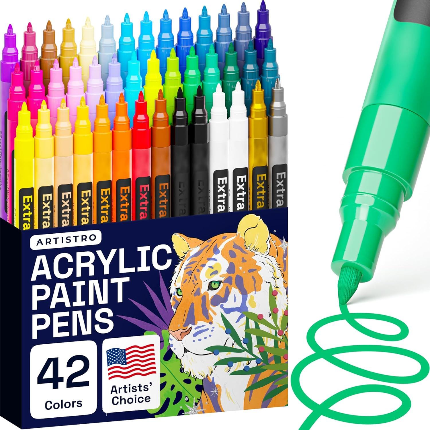 ARTISTRO Vibrant Acrylic Paint Markers For Rock, Fabric, Glass