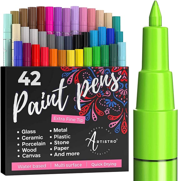 42 Artistro Cute Paint Pens Extra Fine Tip Acrylic Markers for Rock Painting,  Kids Craft, Artist Gift, Art Projects, Best Friend Gift 