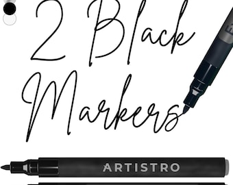 2 Black Acrylic Paint Pens, Extra Fine Tip (0.7mm)
