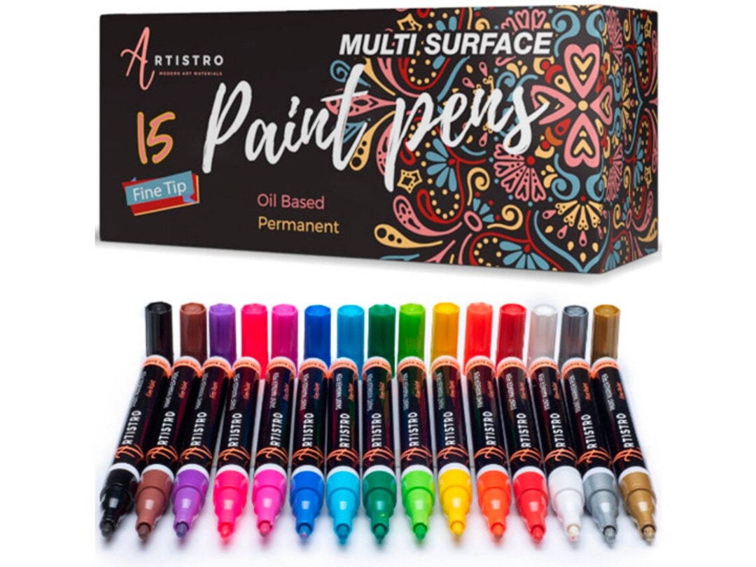 Incraftables Acrylic Paint Pens 12 Colors Paint Markers for Rocks, Canvas, Wood, Plastic, Fabric, Metal Glass Stone & Rock Paint