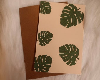 Monstera Leaf Card