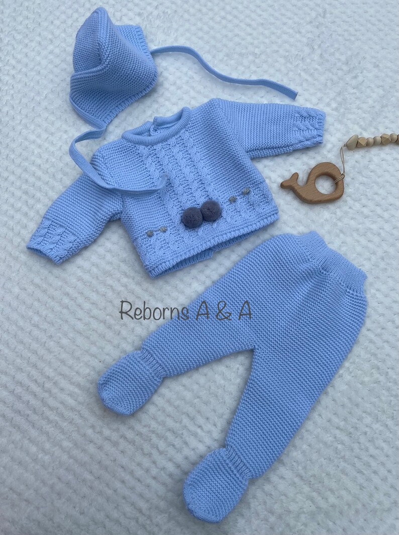 Reborn doll Preemie outfit. Preemie Coming Home outfit Baby boy Preemie clothes knitted