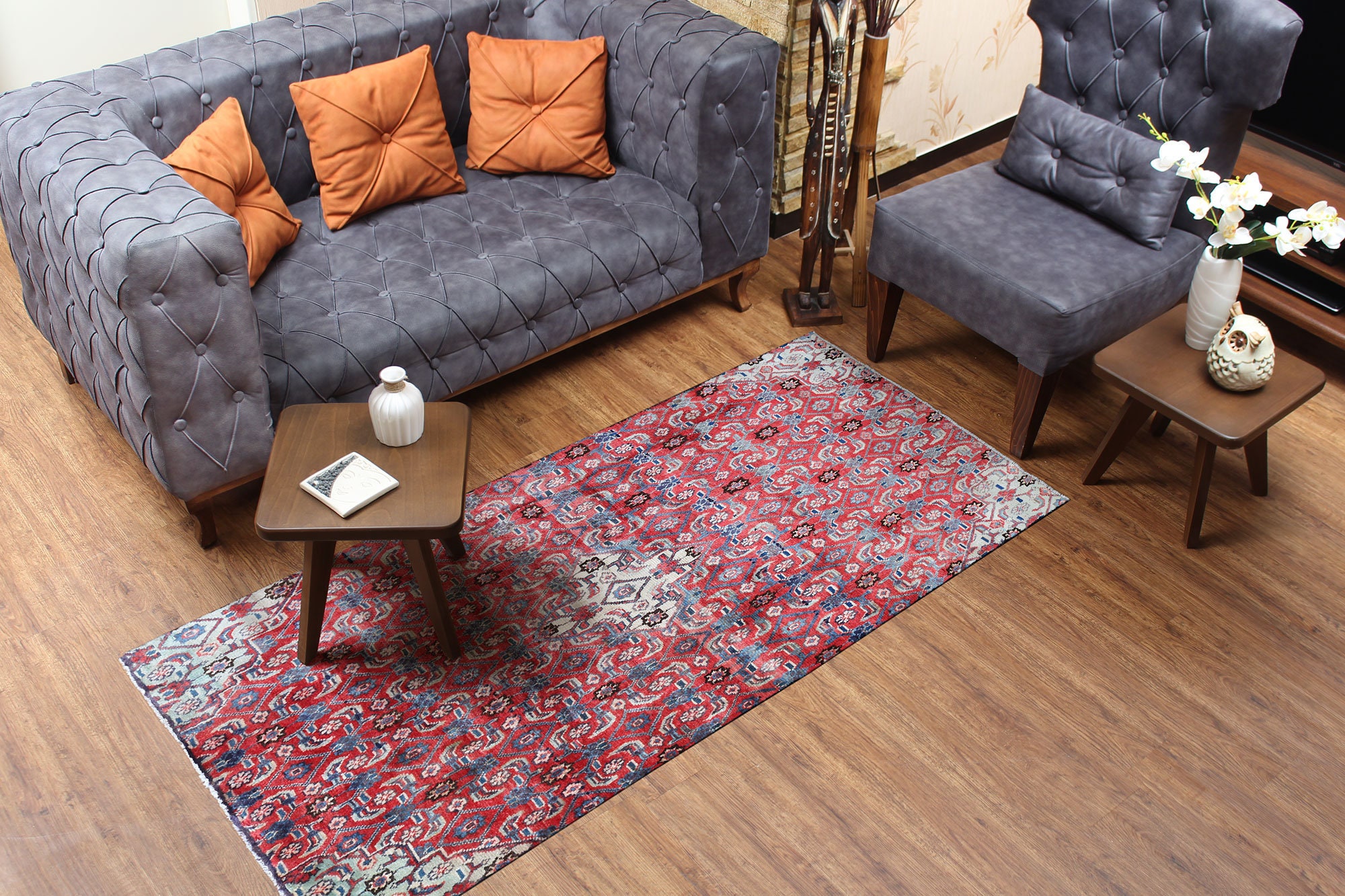 Persian Faded Oriental Rug Handmade Floral Area Rug Turkish | Etsy