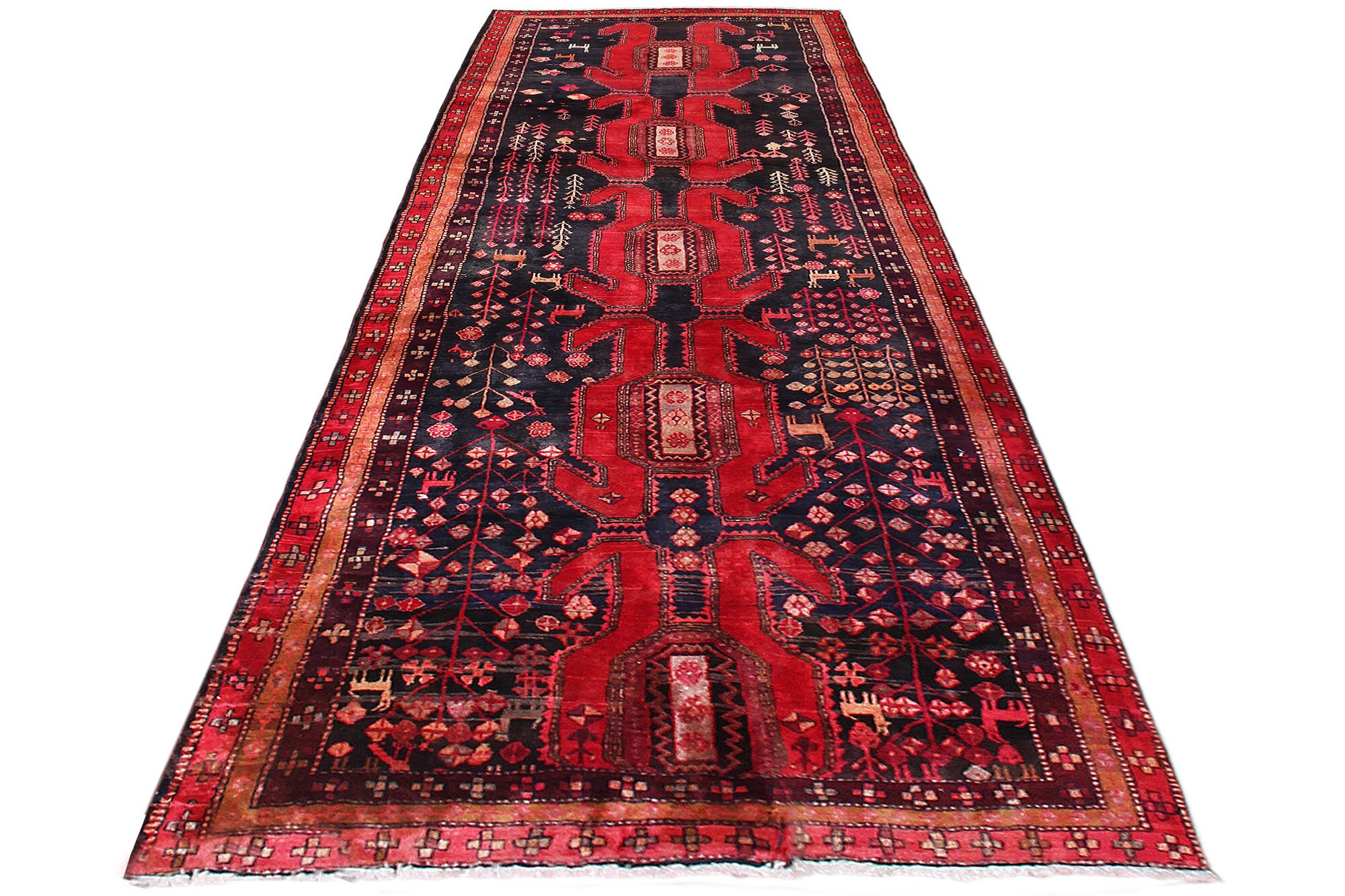 Red and black rug runner rug 5'3 x 14'3 Etsy