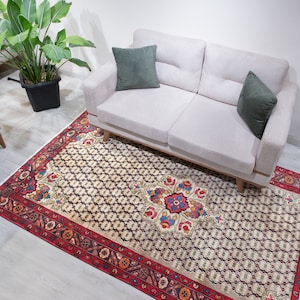 Turkish Area Rug, 4x7 Area Rug, Vintage Rugs for Living Room, Handmade Rugs for Bedroom, 4'5" x 6'11" , Area Rugs