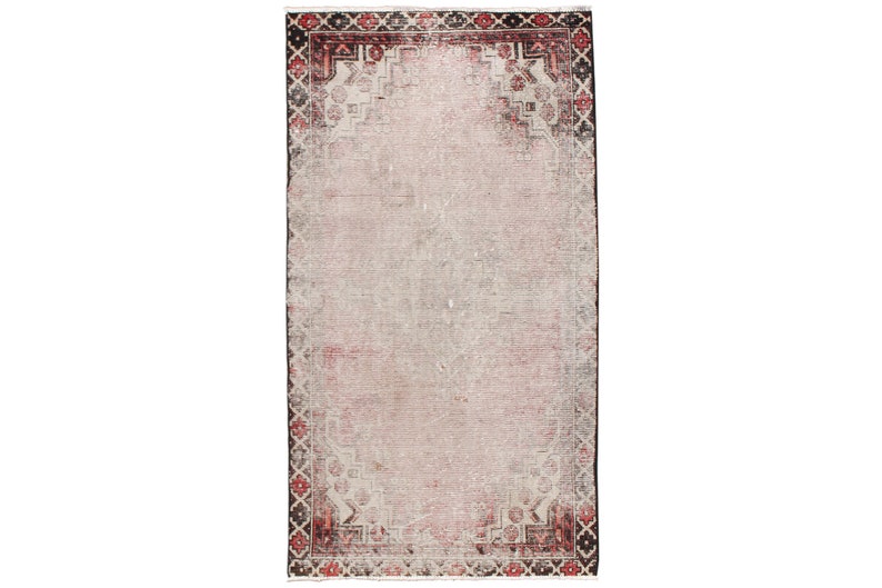 Turkish Rug Overdyed Gray Rug 3x6 Handmade Rug 3x6 Vintage Rugs for Bedroom 3'5 x 6'3, Home Decor, Rug, Tufted Rug, Area Rug, Turkish Rug image 2