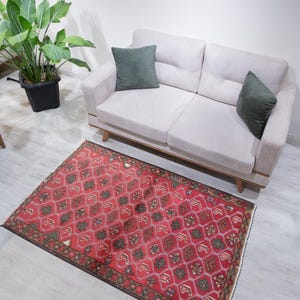 Turkish Area Rugs, 3x5 Turkish Rug, Handmade Rugs for Bedroom, Kitchen Rug, Hand Knotted Wool Vintage Rugs, 3'1" x 4'11"