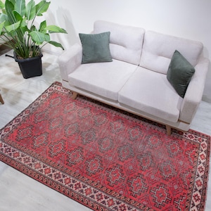 Area Rug, 4x7 Area Rug, Turkish Rug, 4x7 Turkish Rug, 4x7 Vintage Rug, Rugs for Living Room, Rugs for Bedroom, Hand Knotted Rug 3'11" x 6'9"