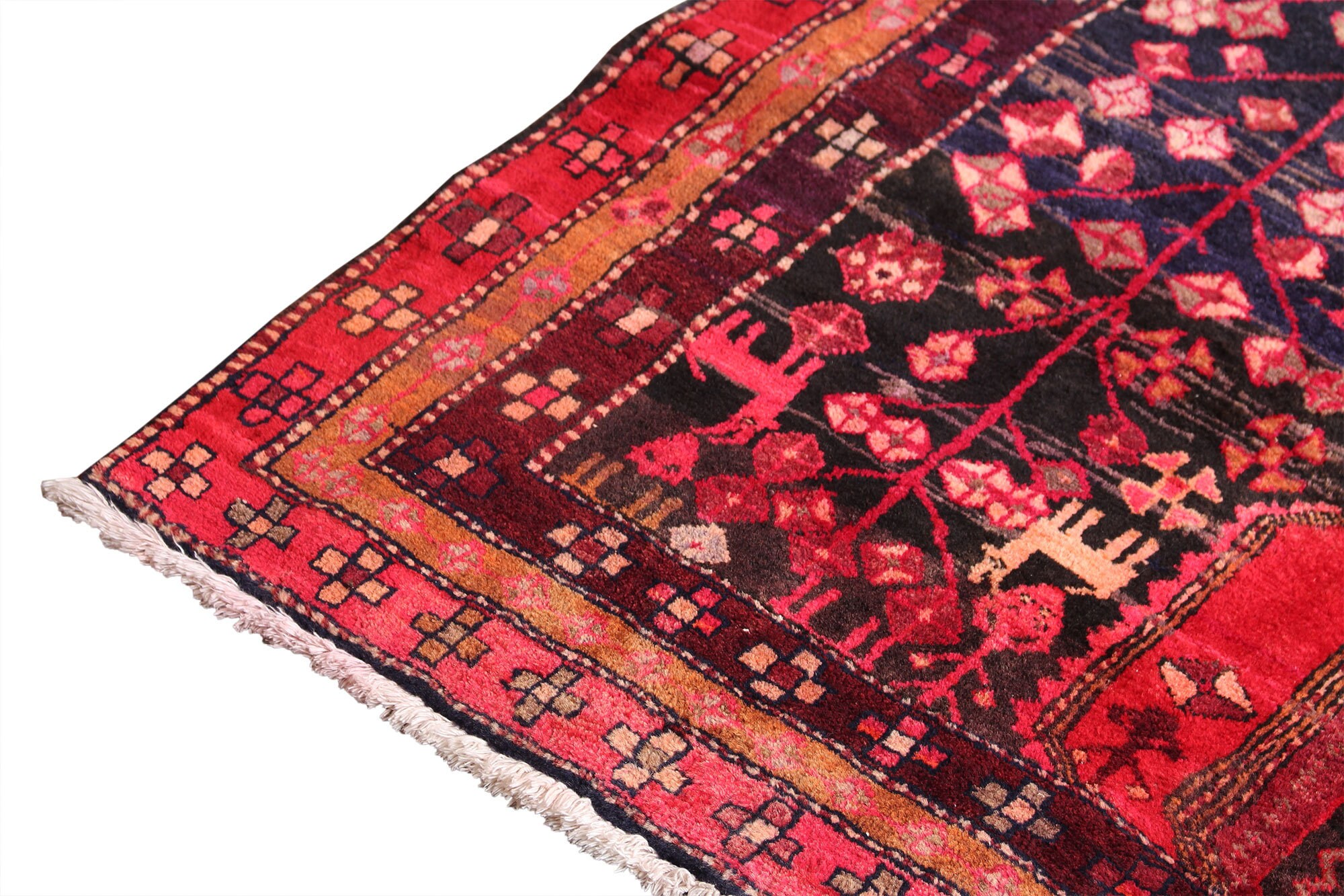 Red and black rug runner rug 5'3 x 14'3 Etsy