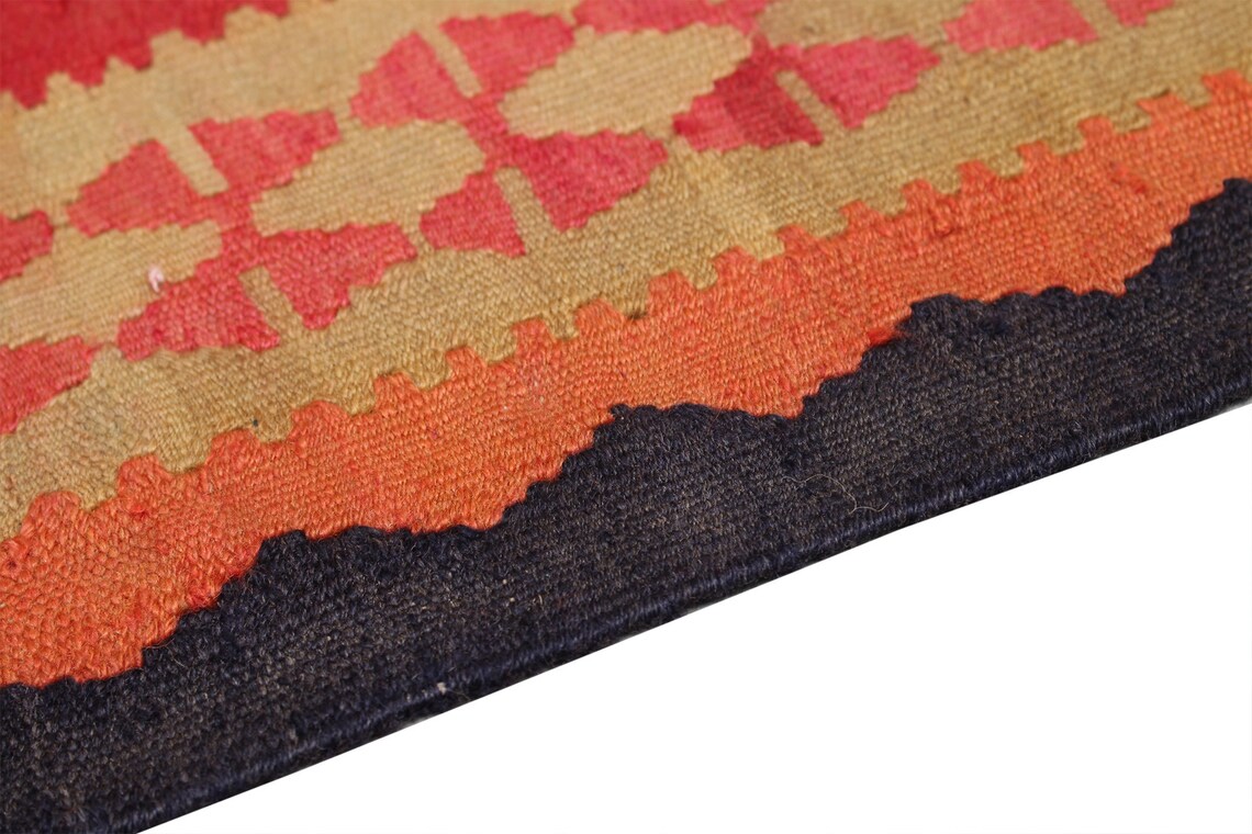 Large Kilim Area Rug 5x12 Rug Orange Kilim Rug Handmade Rug Etsy