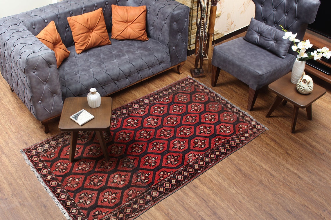 Handmade Persian Area Rug Bedroom Wool Turkish Vintage Rug Etsy