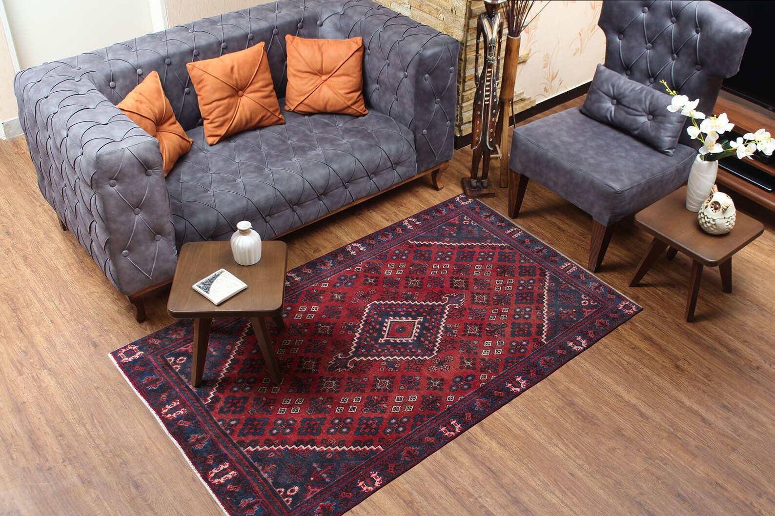 Geometric Home Decor Turkish Rug Hand Made Persian Bedroom Etsy