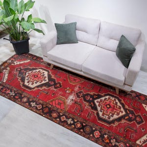 Vintage Turkish Runner Rug: 3x9 Hallway Rug