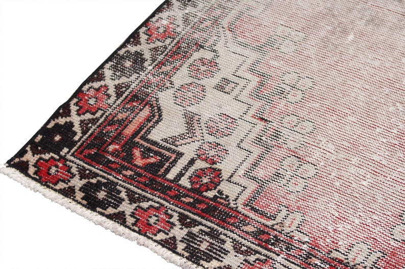 Turkish Rug Overdyed Gray Rug 3x6 Handmade Rug 3x6 Vintage Rugs for Bedroom 3'5 x 6'3, Home Decor, Rug, Tufted Rug, Area Rug, Turkish Rug image 9