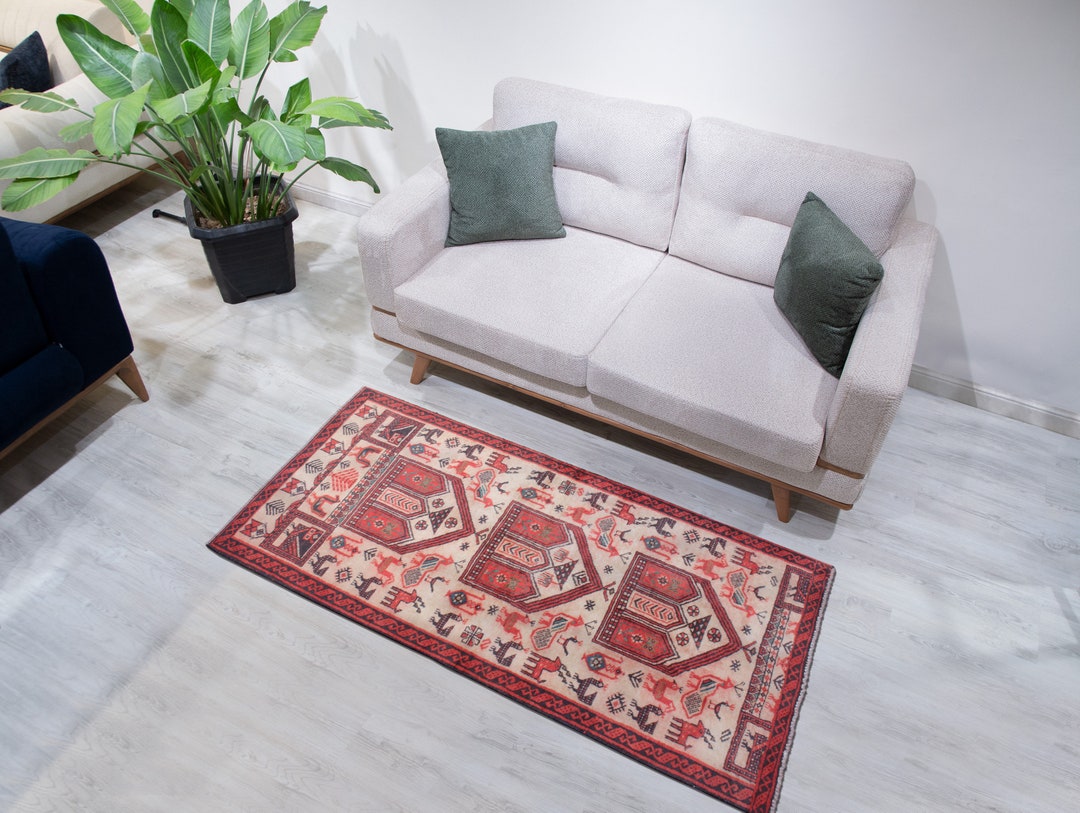 Kitchen Rug Small Persian Rug 2x5 Rug Handmade Rugs for Bedroom, 2'4 X ...