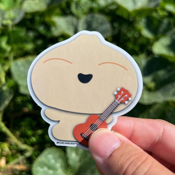 Take a Bao: Cute Ukulele-Playing Dumpling in Hawaii Vinyl Sticker