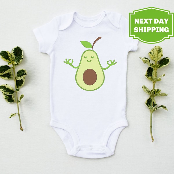 Avocado yoga spiritual onesie®- Zen avocado- Avocado meditation- Baby shower gift- Newborn gift- Baby avocado- Avocado onesie®-Buddhist baby