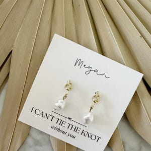 Boucles d'oreilles de demoiselle d'honneur faites sur commande de carte de demoiselle d'honneur, accessoires de fête nuptiale