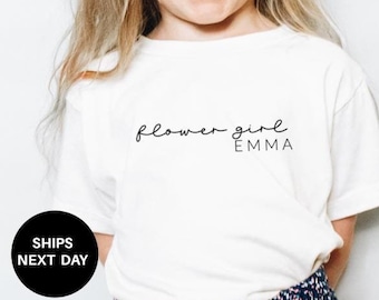 Flower girl T-shirt personalized flower girl proposal gift box will you be my ring bearer kids wedding bridal party shirts custom wedding