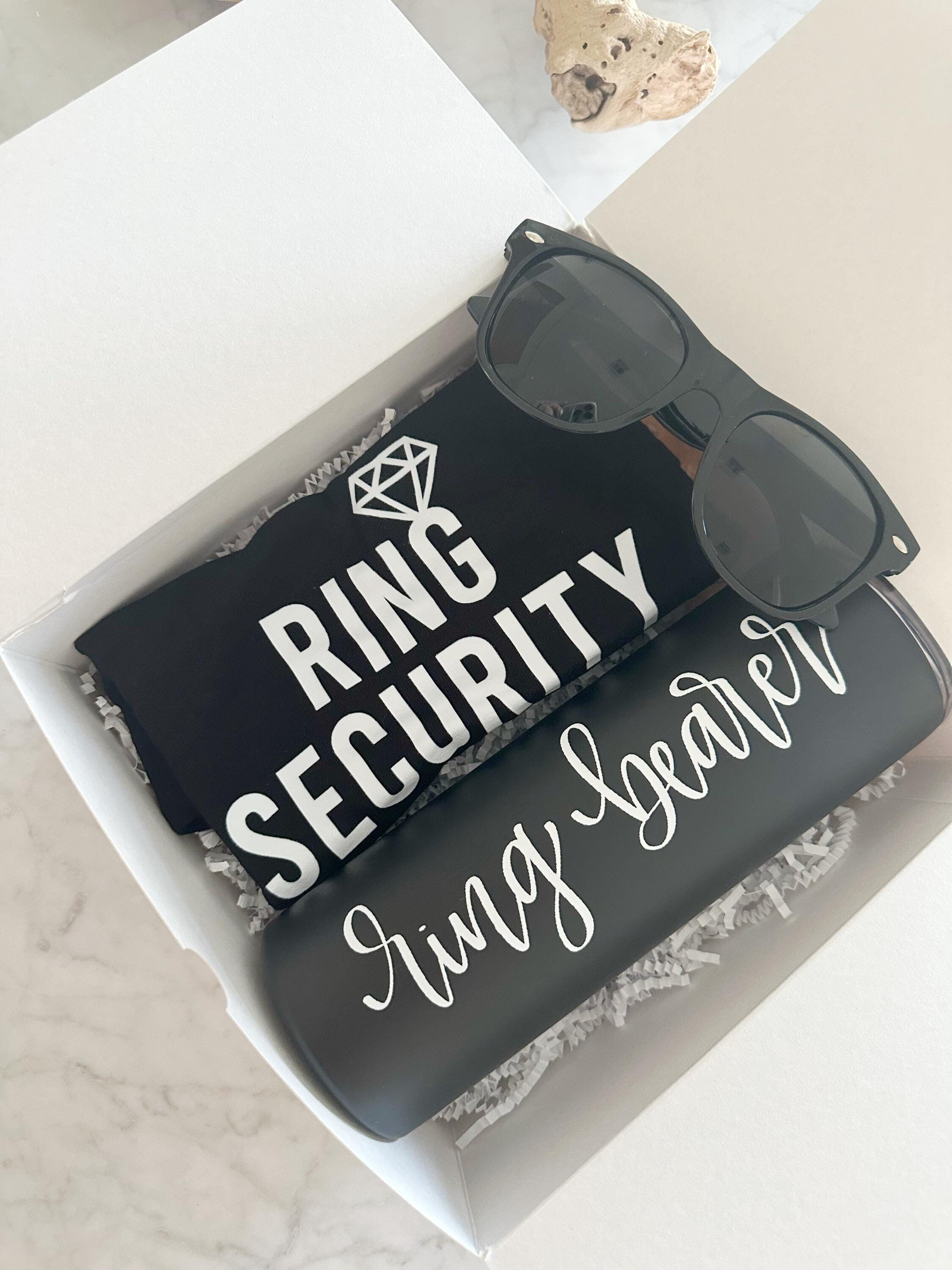 Ring bearer proposal box ring security T-shirt personalized ring boy gift junior groomsman wedding gift custom tumbler ring boy pillow