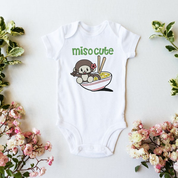 Miso cute baby onesie®- Cute baby onesie®- Baby monkey bodysuit- Animal onesie®- Sushi bodysuit- Baby shower gift- Newborn gift-Baby apparel