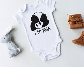 Zen baby panda onesies®- I Do yoga baby onesie®- Yoga time baby onesie®- baby shower gift- Yoga baby- Lazy panda on ying yang- Panda baby