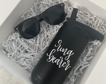 Ring bearer proposal box ring security sunglasses ring boy gift personalized custom ring bearer tumbler cup junior groomsman wedding party