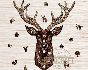 NatoCraft Premium Wooden Jigsaw Puzzle, Best Gifts for Friends, Ideal Xmas Gifts for Kids, Puzzle for Kids & Adults, Wild Deer