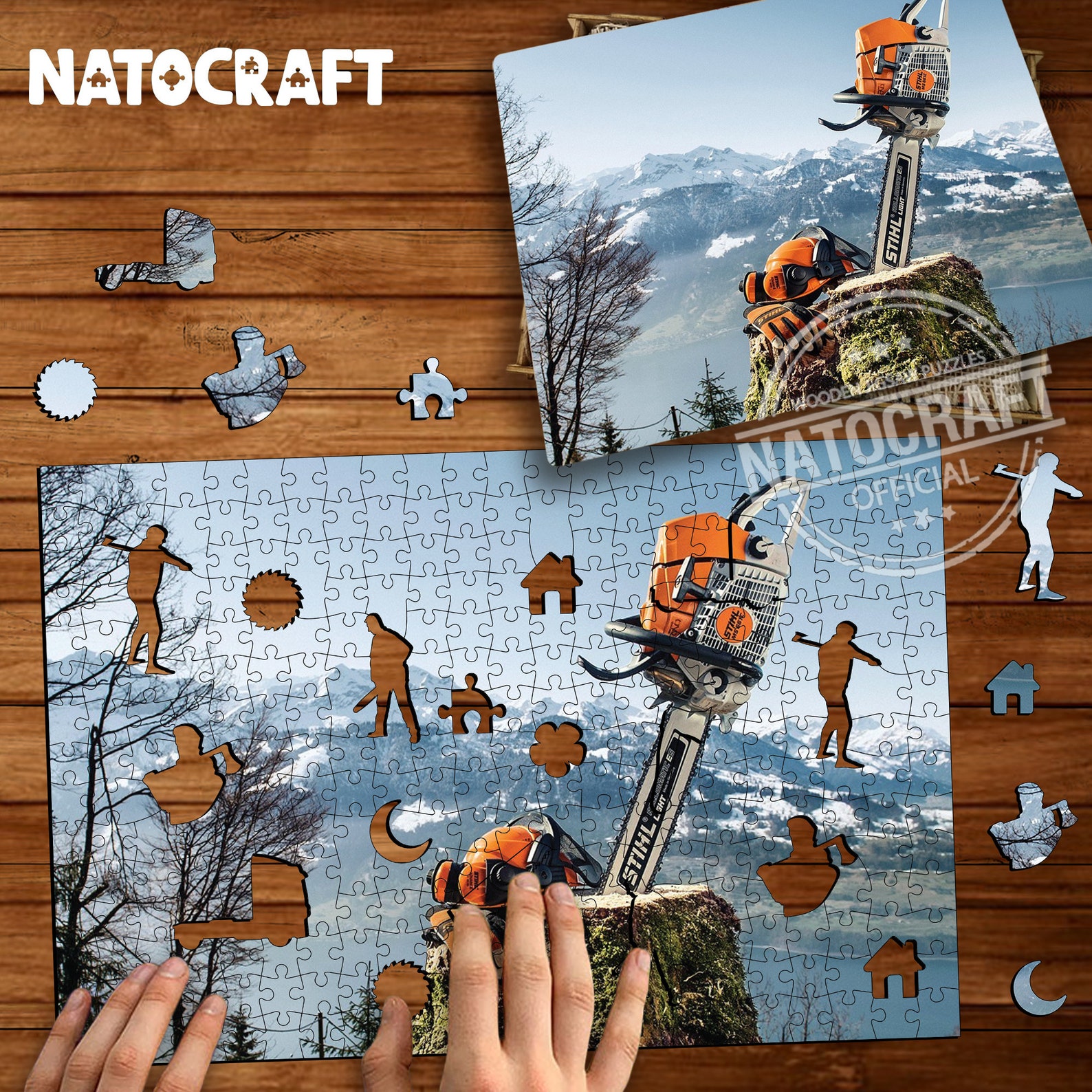 NatoCraft Canvas Wooden Jigsaw Puzzle Chainsaw Puzzle for Etsy