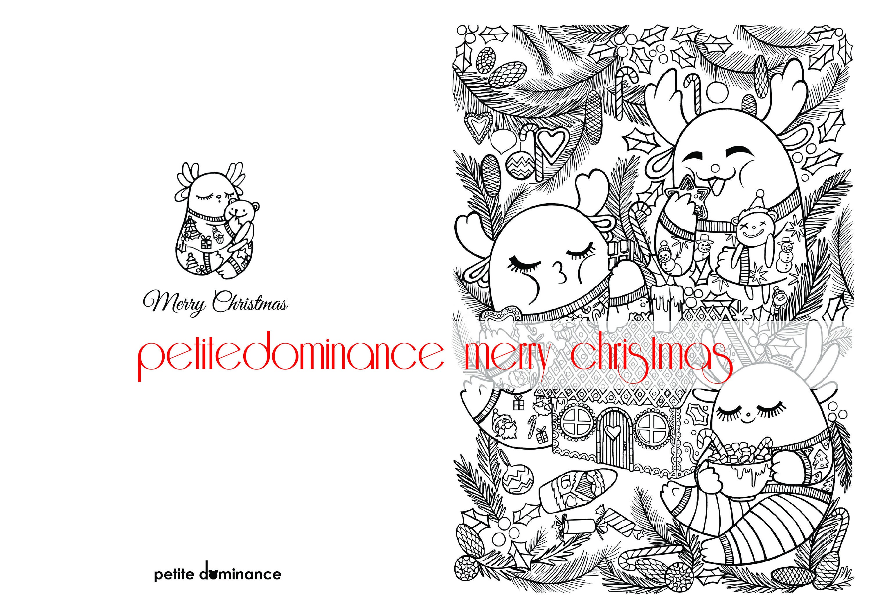 Printable Christmas Coloring Poster and Postcard - Etsy