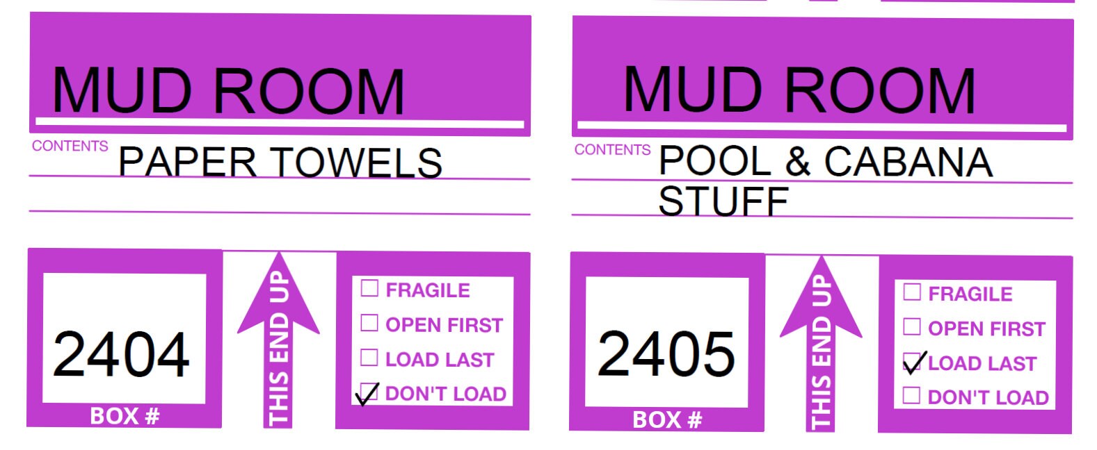 PRINTABLE MOVING LABELS - Blank / Create Your Own - Etsy