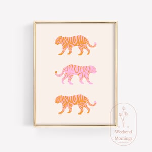 Colorful Tigers Downloadable Digital Print