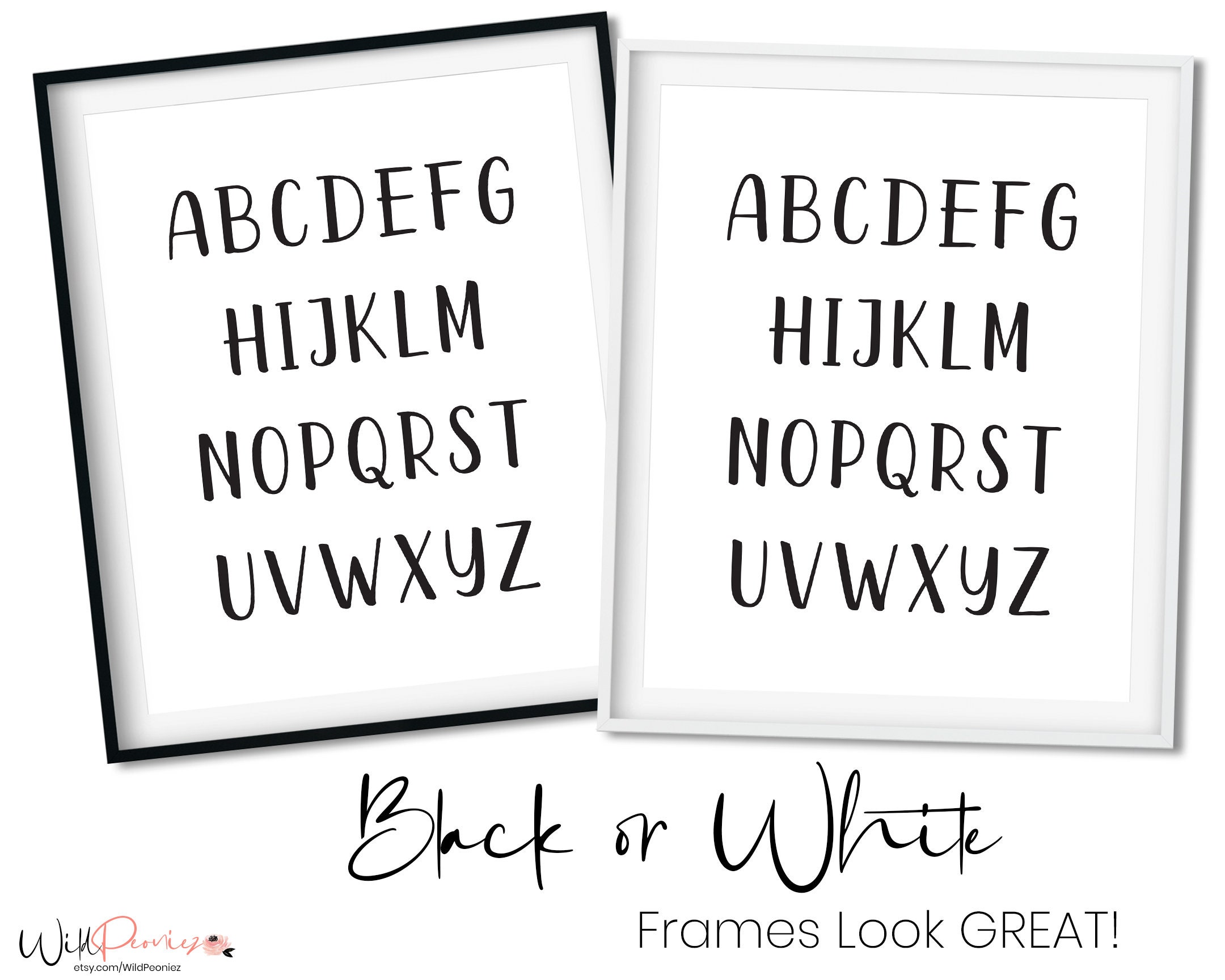 Alphabet Wall Art, ABC Printable, ABC Printable Wall Art, Nursery Wall