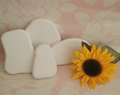 Set of 4 Santorini shaped Flat Blank Mandala art Stones for crafts, painting, decoupage, gifts