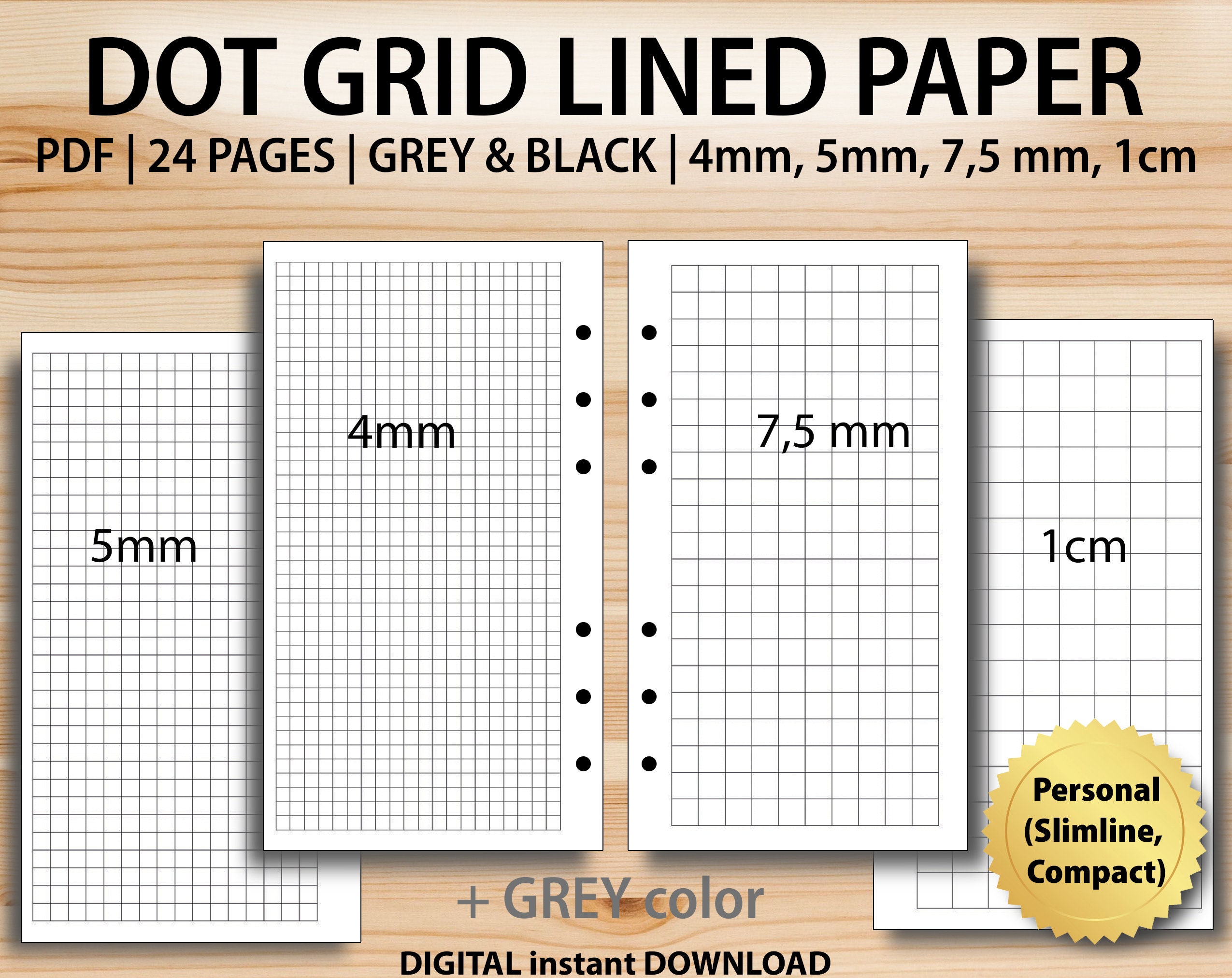 pdf printable lined dot grid paper dotted pages bullet