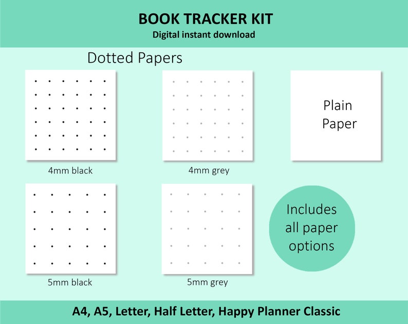 Printable BOOK TRACKER KIT for your planner or bullet journal. | Etsy