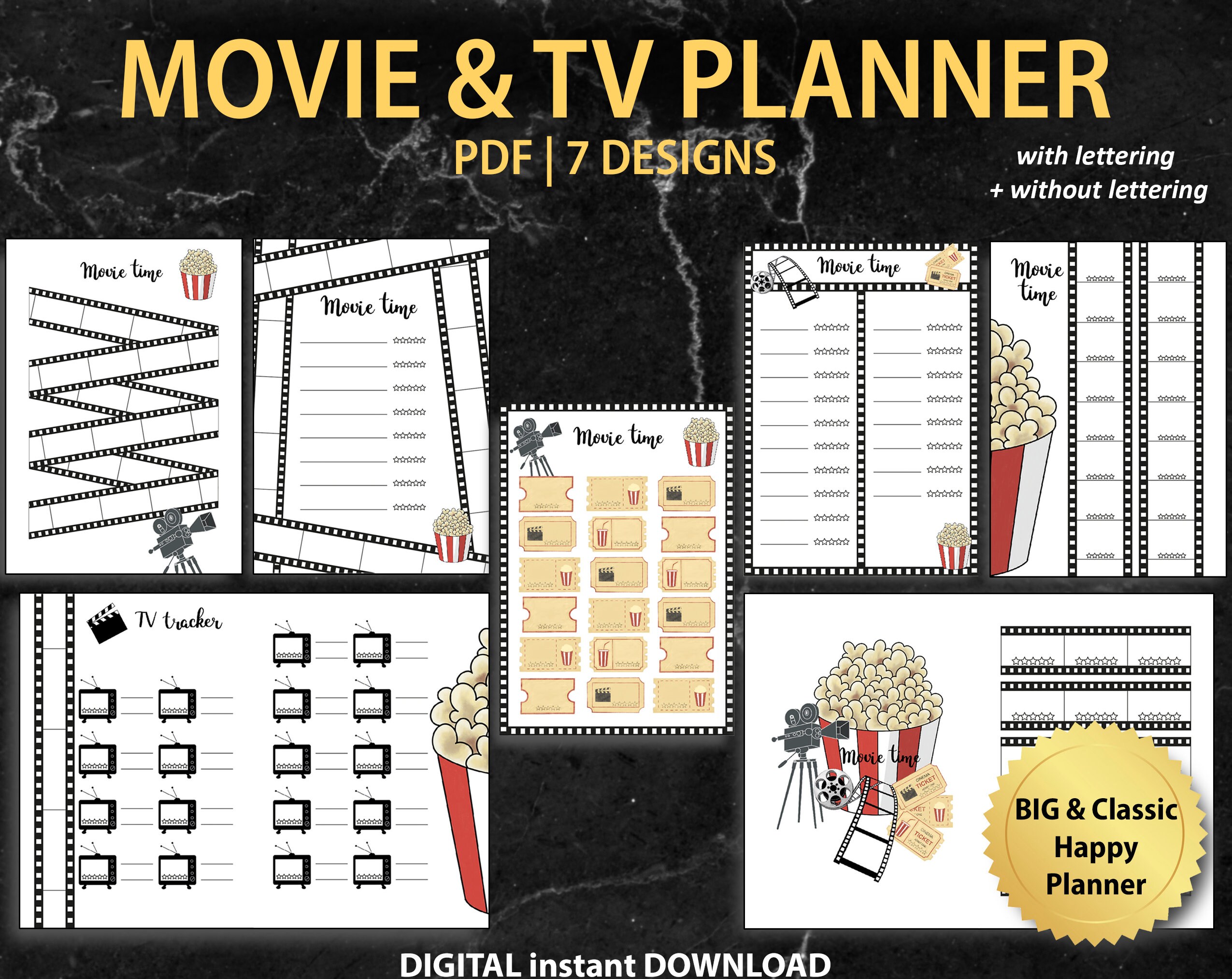 PDF Printable Movie Tracker Movie Watchlist Bullet Journal | Etsy