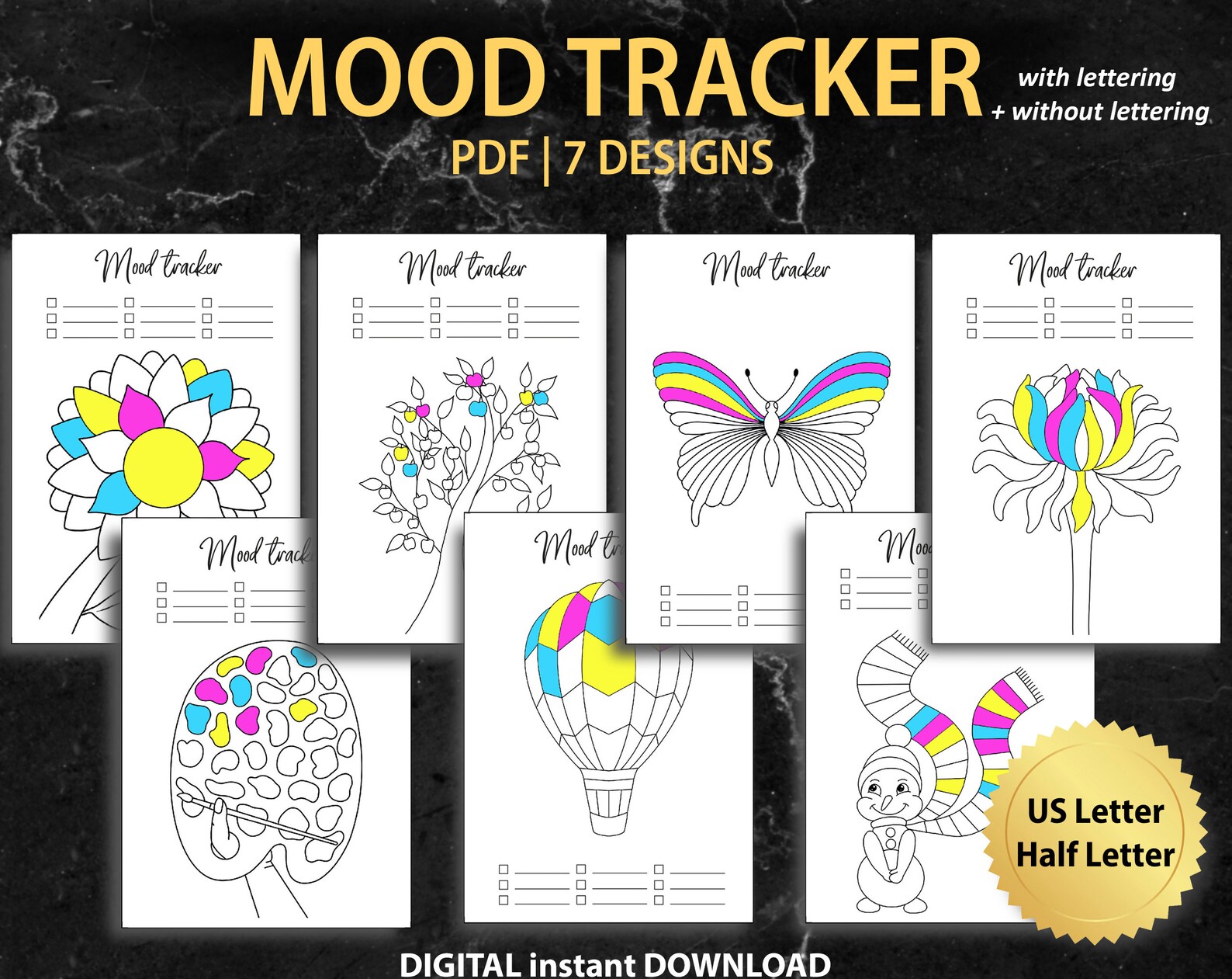 Printable MOOD TRACKER Bullet Journal Tracker Emotion | Etsy