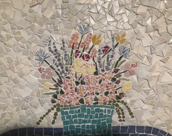 Spring Bouquet mosaic in pastels.