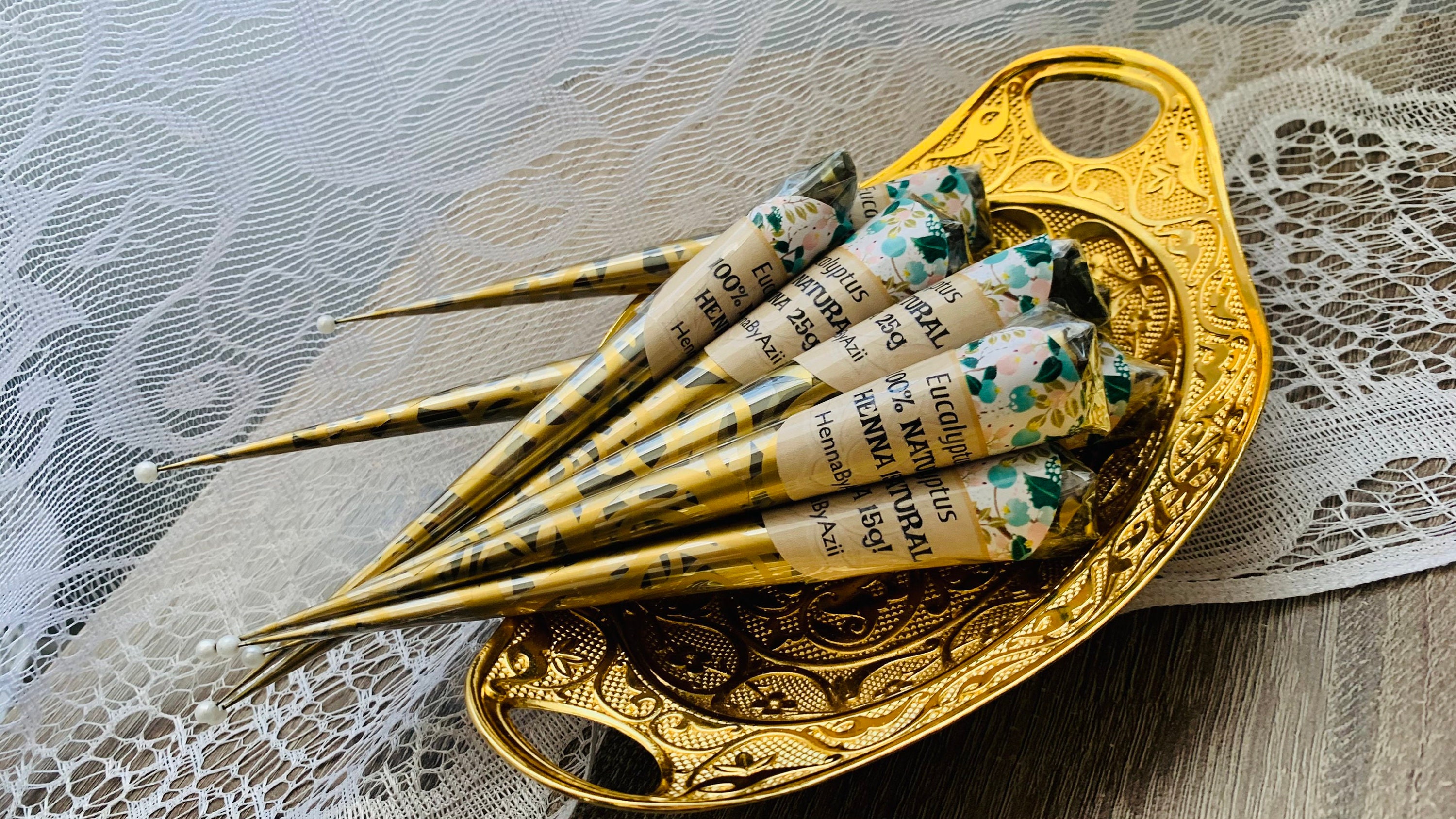 100 natural henna cones with eucalyptus Etsy